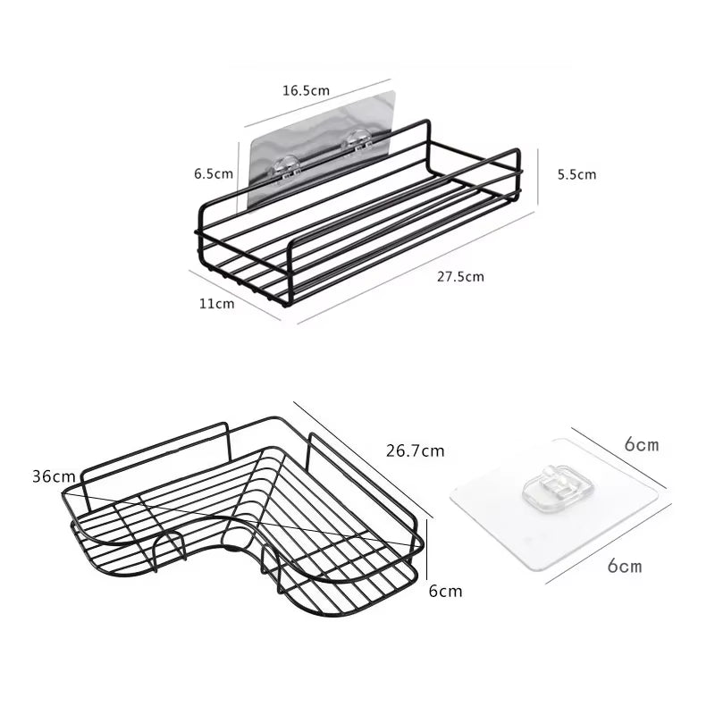 1/2PCS Bathroom Metal Shelf No-Drill Metal Corner Shelf Shower Storage Shelf Bracket Bathroom Accessory Organizer Shampoo Shelf