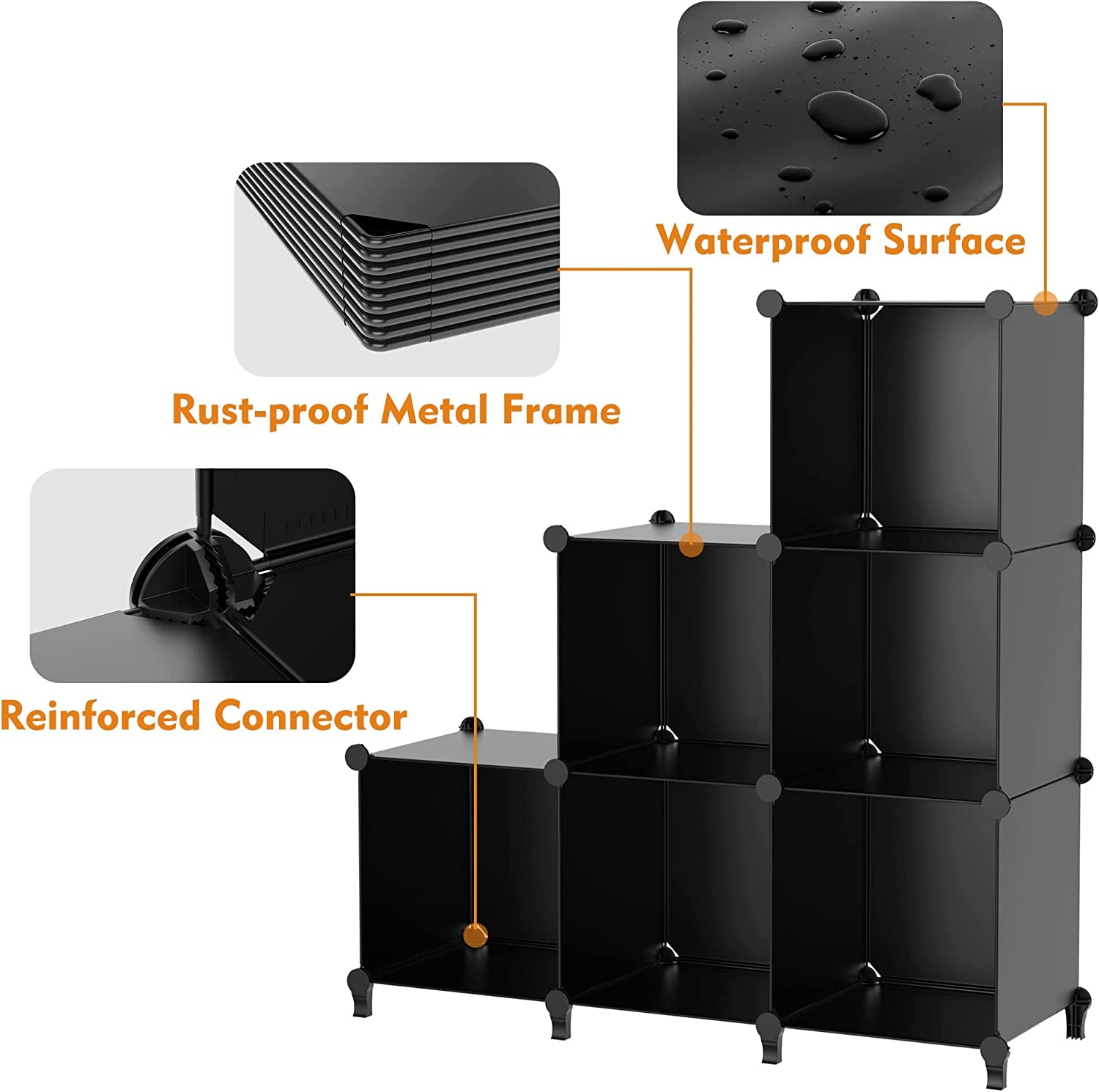Closet Organizers and Storage, 9 Cube Storage Organizer, Portable Closet Organizer Cubes Shelves for Clothes, Bedroom, Kids Room, Bathroom, Wardrobe, Garment Racks, Black