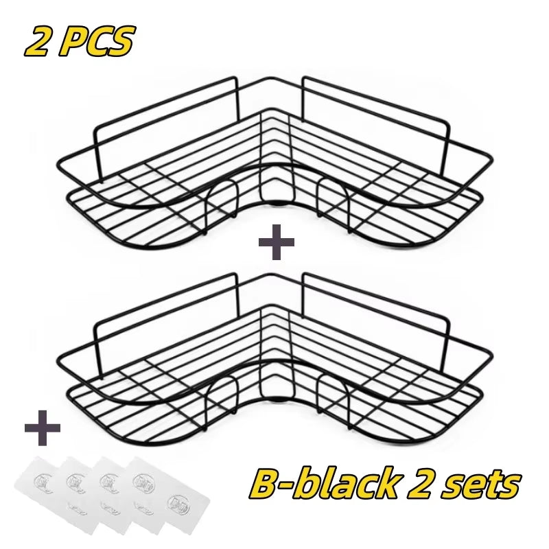 1/2PCS Bathroom Metal Shelf No-Drill Metal Corner Shelf Shower Storage Shelf Bracket Bathroom Accessory Organizer Shampoo Shelf