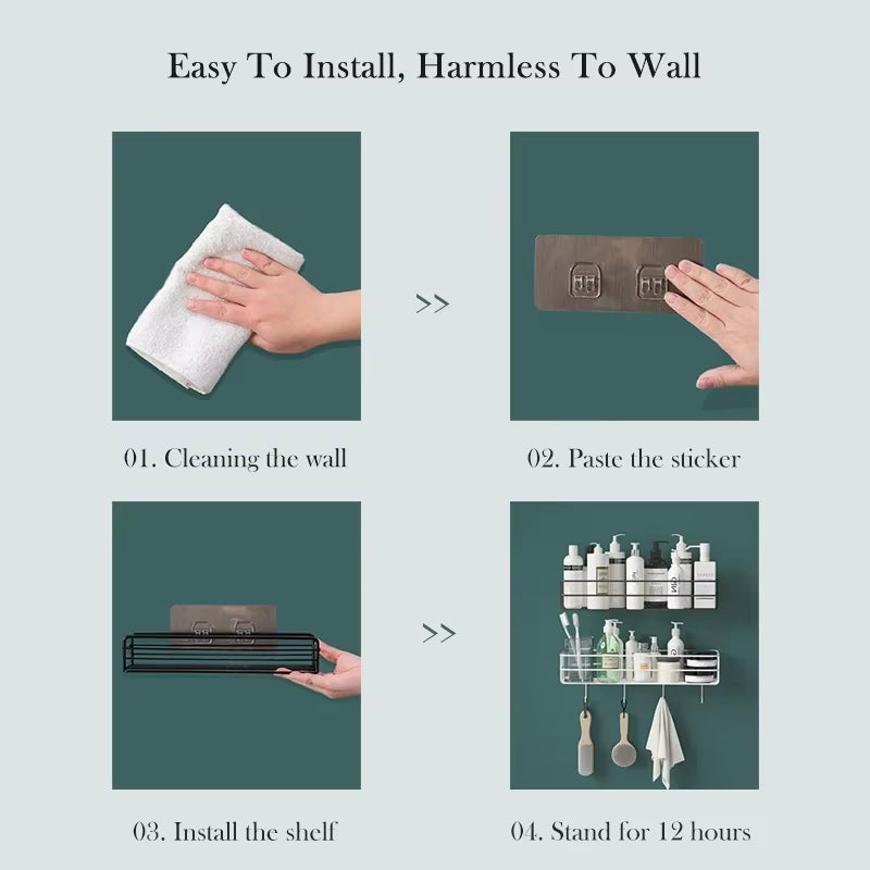 1/2PCS Bathroom Metal Shelf No-Drill Metal Corner Shelf Shower Storage Shelf Bracket Bathroom Accessory Organizer Shampoo Shelf