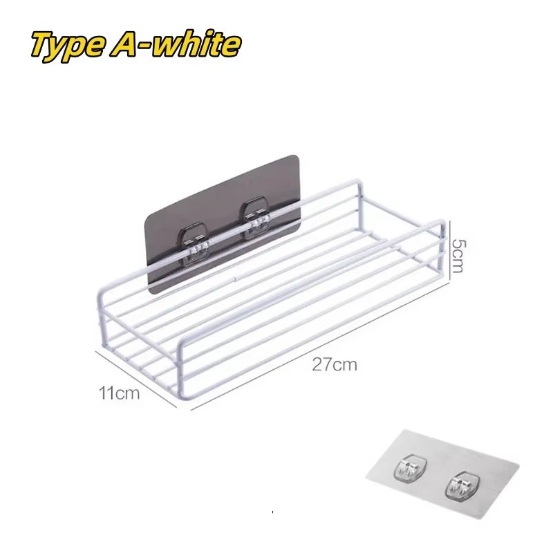 1/2PCS Bathroom Metal Shelf No-Drill Metal Corner Shelf Shower Storage Shelf Bracket Bathroom Accessory Organizer Shampoo Shelf