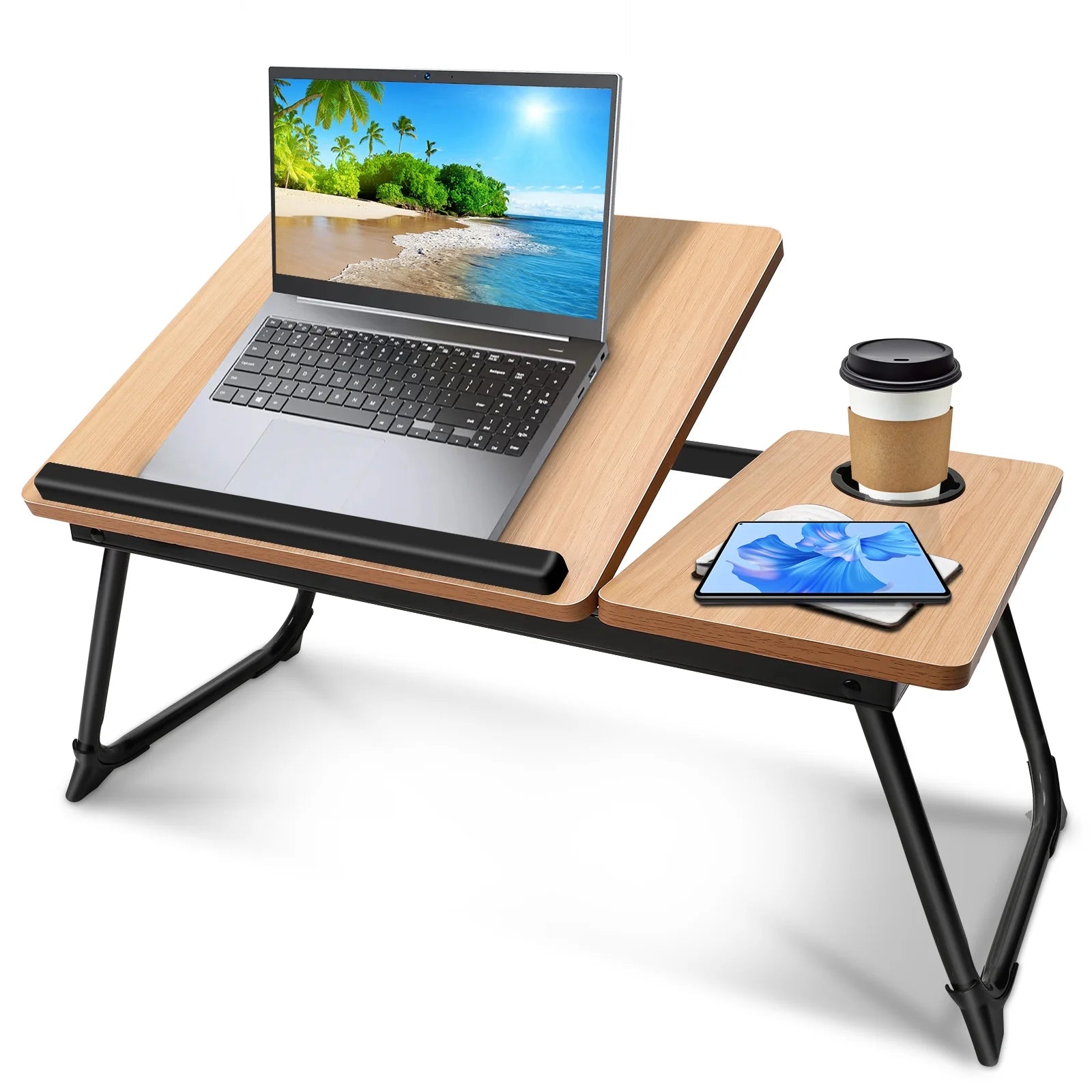 Laptop Bed Tray Table,  Adjustable Foldable Lap Desk for Bed and Sofa, Laptop Desk Notebook Stand for Eating Breakfast, Reading Book
