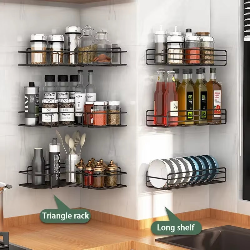 1/2PCS Bathroom Metal Shelf No-Drill Metal Corner Shelf Shower Storage Shelf Bracket Bathroom Accessory Organizer Shampoo Shelf