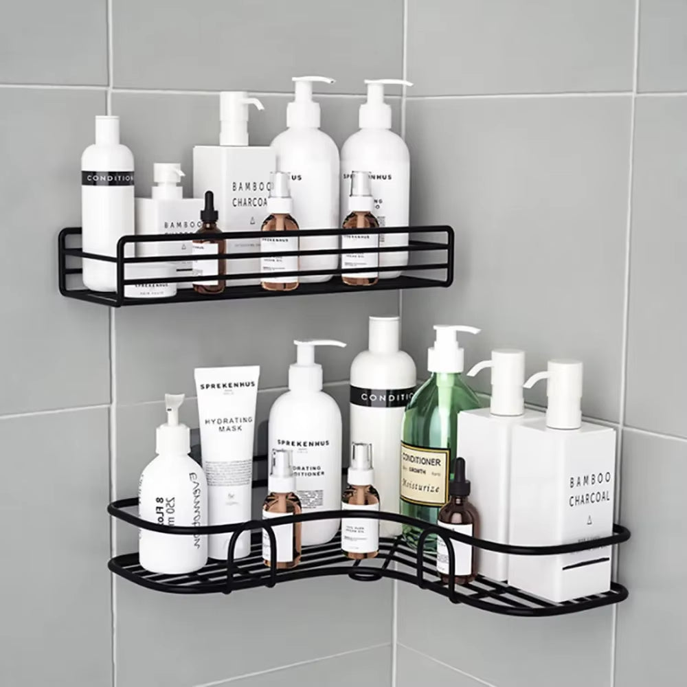 1/2PCS Bathroom Metal Shelf No-Drill Metal Corner Shelf Shower Storage Shelf Bracket Bathroom Accessory Organizer Shampoo Shelf