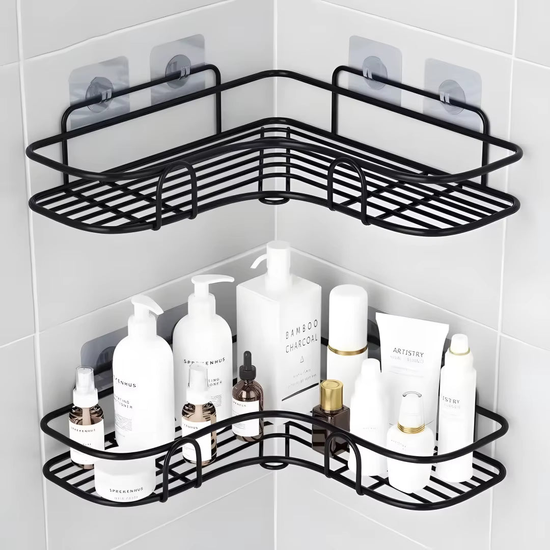 1/2PCS Bathroom Metal Shelf No-Drill Metal Corner Shelf Shower Storage Shelf Bracket Bathroom Accessory Organizer Shampoo Shelf