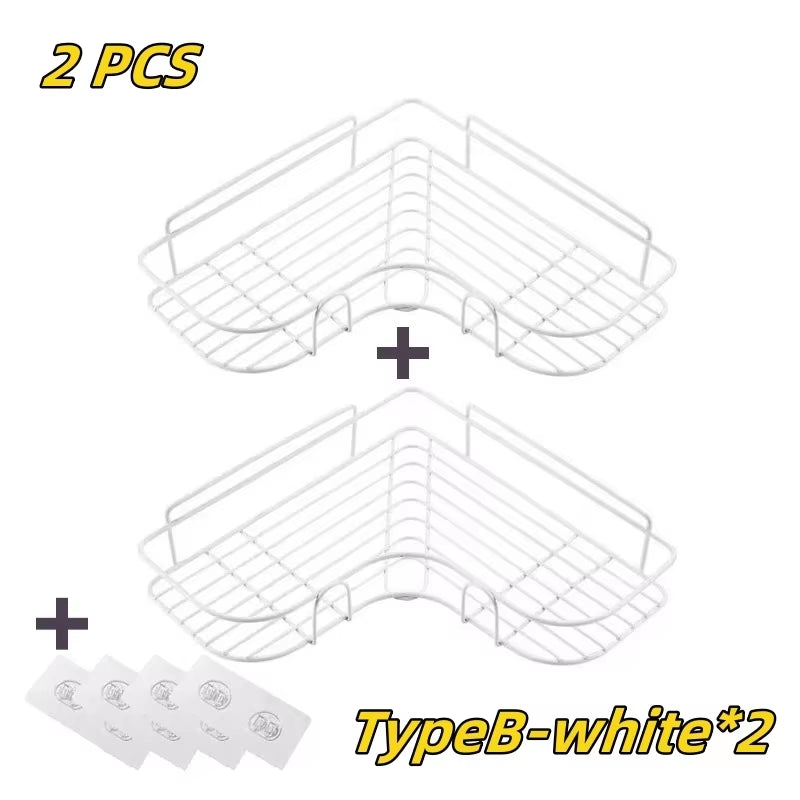 1/2PCS Bathroom Metal Shelf No-Drill Metal Corner Shelf Shower Storage Shelf Bracket Bathroom Accessory Organizer Shampoo Shelf