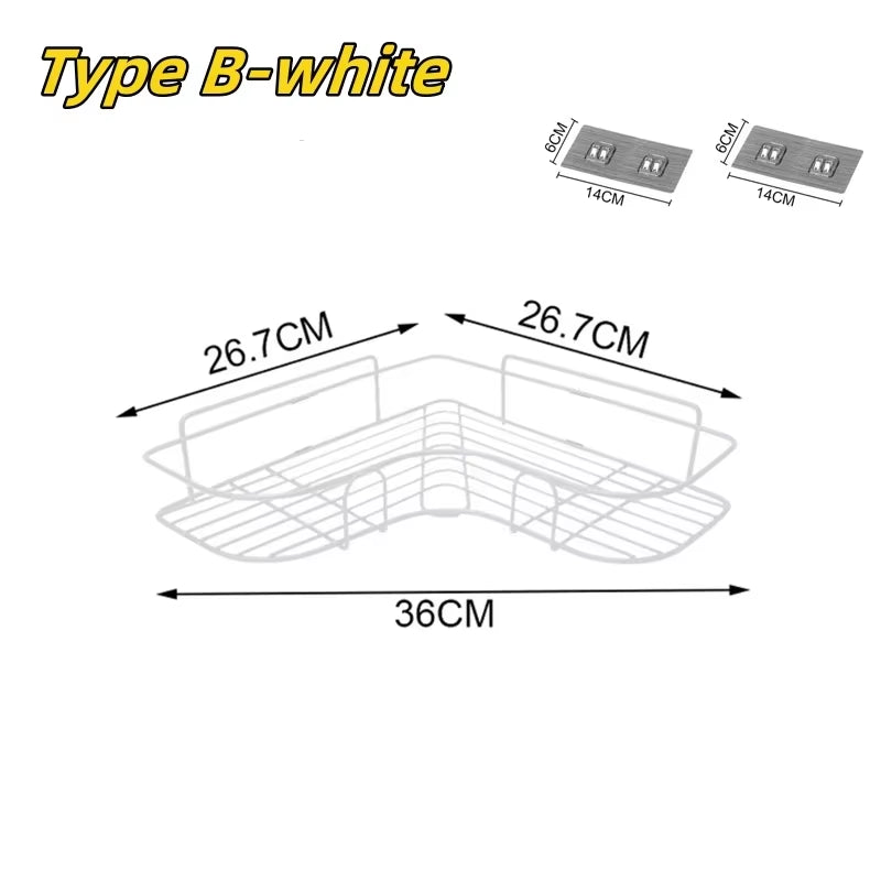 1/2PCS Bathroom Metal Shelf No-Drill Metal Corner Shelf Shower Storage Shelf Bracket Bathroom Accessory Organizer Shampoo Shelf