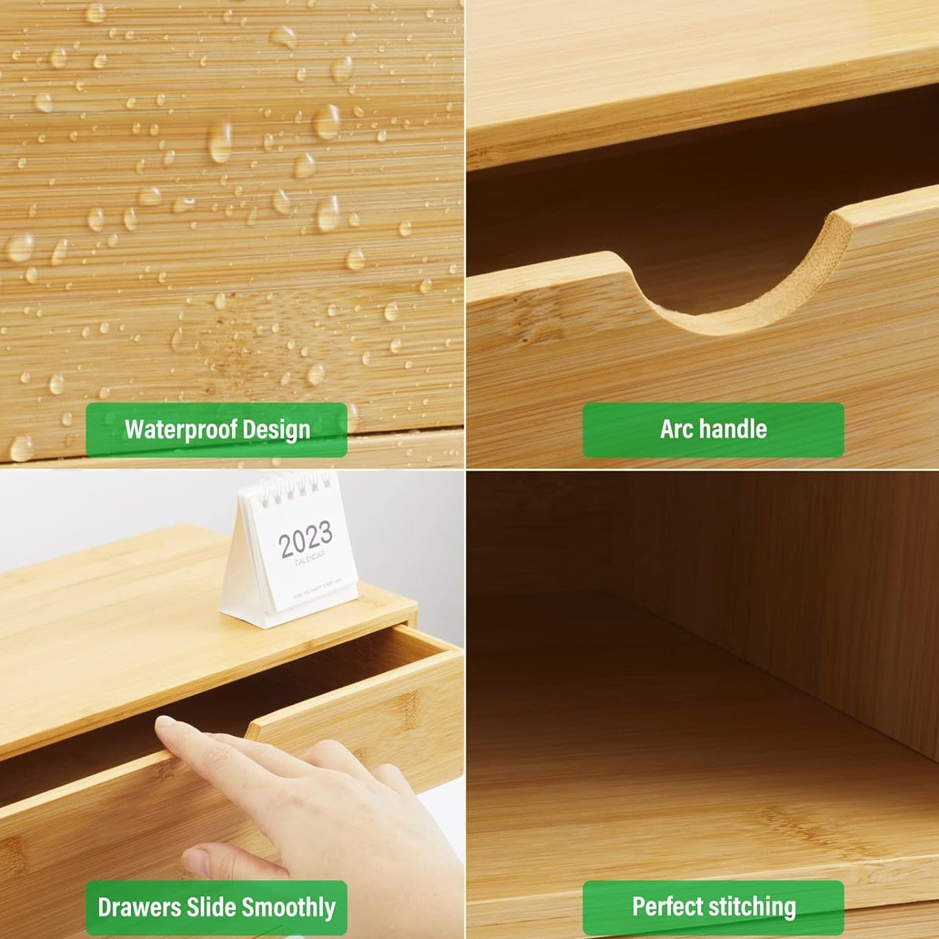 Bamboo Desk Organizer With Drawers